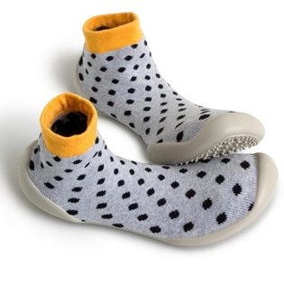 Neo Slippers - Grey with Black Spot