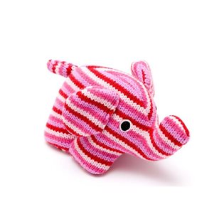 Knitted Elephant Rattle Pink