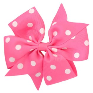 Pinwheel Bow - Hot Pink Polka Dot