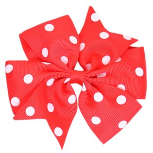 Pinwheel Bow - Red Polka Dot