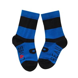 Beau Loves Maxi Stripe Ankle Socks - Black / Blue
