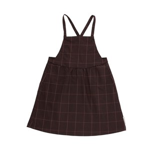 Grid Flannel SL Dress - Plum