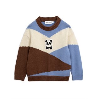 Panda Knitted Wool Pullover - Brown