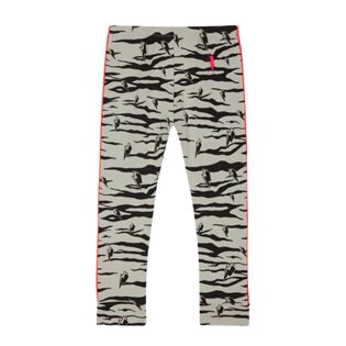 Chill Out Leggings - Grey Lucky Tiger With Neon Piping