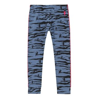 Chill Out Leggings - Navy With Black Lucky Tiger & Neon Piping