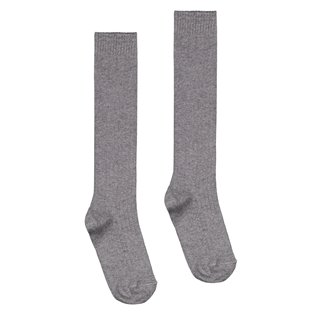   Long Ribbed Socks - Grey Melange