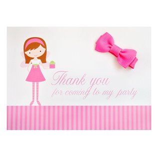 Girls Party Bag Filler Cards with Hair Bows 