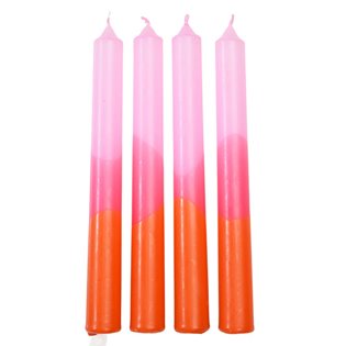 dip dye candles in pink and orange 