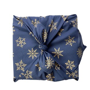Midnight Snowflakes Fabric Gift Wrap Furoshiki Cloth - Medium