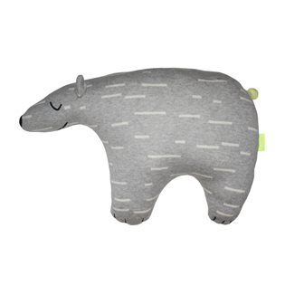 Polar Bear Knut Cushion - Grey & White