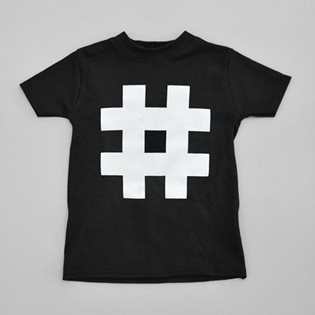 Hash Tag Bold Tee - Black