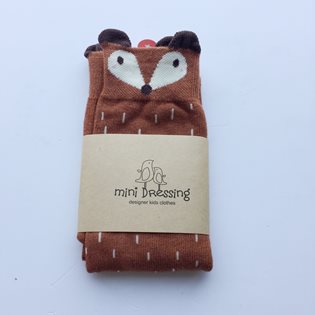 Raccoon Knee Socks - Brown