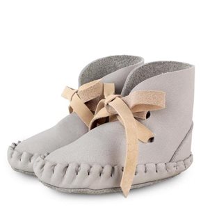 Pina Booties - Leather Light Grey & Nubuk Cream