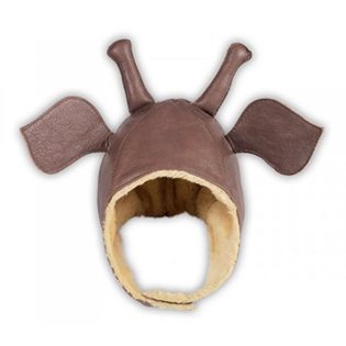 Aviator Giraffe Hat - Leather Smoke