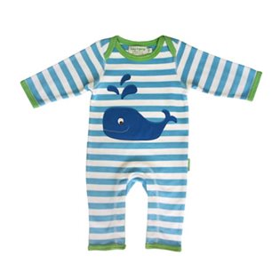 Organic Sleepsuit with Whale Applique