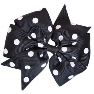 Pinwheel Bow - Black Polka Dot