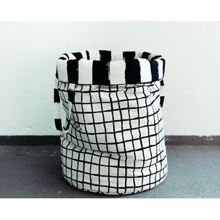Noe & Zoe Storage Basket - Black Grid & Black Stripes