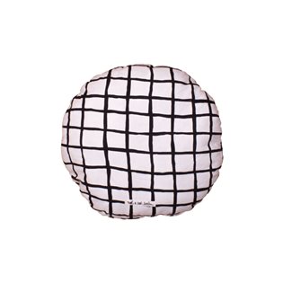 Noe & Zoe Circle Pillow - Black Grid