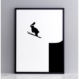 Ski Jumping Rabbit Screen Print