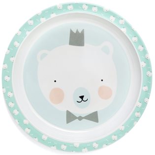 Eef Lillemor Polar Bear Melamine Plate - Chalk Mint