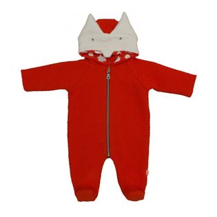 Noe & Zoe Baby Fox Jumpsuit - Coral Bubble 