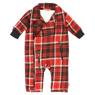 Biker Playsuit - Red Plaid