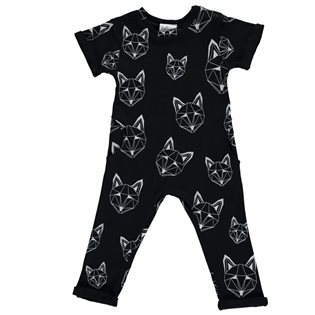 Just Call Me Fox Long Romper - Black