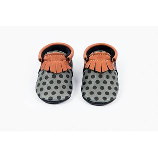 Amy & Ivor Moccasin - Slate Spot/Burnt Sienna