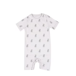 Peace AOP Baby Onesie SS - Vapour Grey