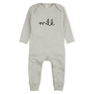 Milk Playsuit - Grey Stripes