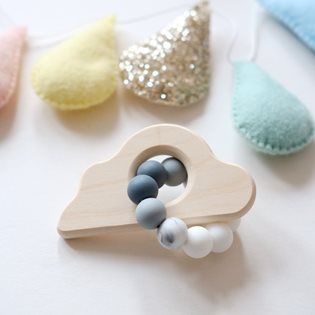 Cloud Wooden Bead Rattle