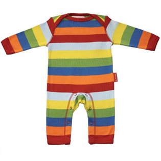 Organic Rainbow Multi Stripe Sleepsuit