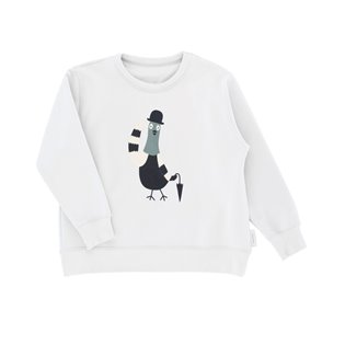 Gentle Pigeon Graphic Sweatshirt - Light Grey