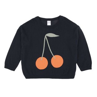 Cherries Sweater - Navy/Red