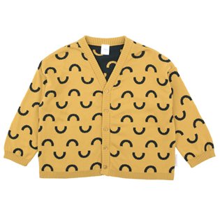 Semi Circles Cardigan - Mustard/Navy