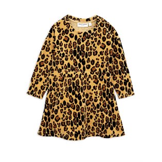 Leopard Velour Dress - Beige