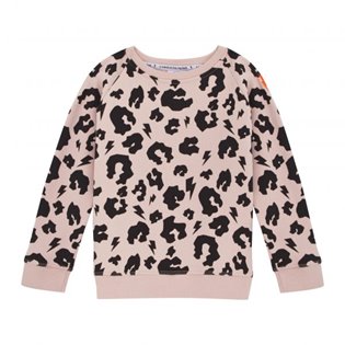 Supersoft Sweatshirt - Dusky Pink - Black Leopard & Lightning Bolt