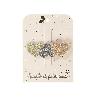  Three Hearts Hair Clip - Glitter