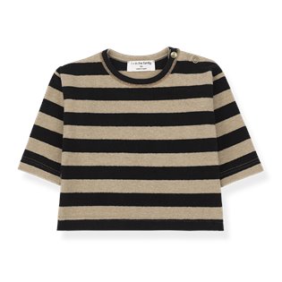 Vienna Long Sleeve T-Shirt - Black & Beige