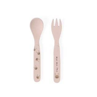 Rabbit Bamboo Fork & Spoon - Rose