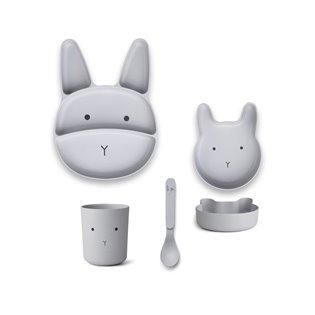 Jules Junior Bamboo Set - Rabbit Dumbo Grey