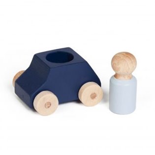 Lubu Blue Wooden Car Toy 