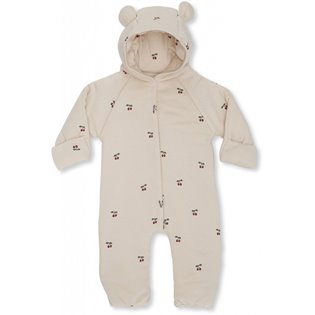 New Born Onesie With Hood - Cherry / Blush