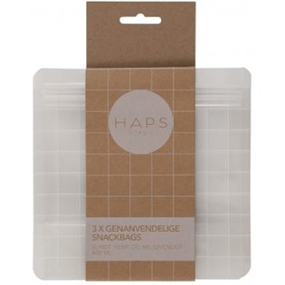 Haps Nordic Reusable Snack Bags 400ml - Transparent Check