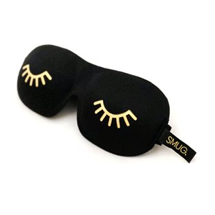 Sleep Smug Contoured 3D Blackout Sleep Mask - Wink Print, Black