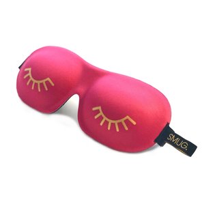 Sleep Smug Contoured 3D Blackout Sleep Mask - Wink Print, Bright Pink