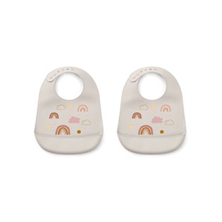 Tilda Silicone Bib 2-Pack - Rainbow Love Sandy