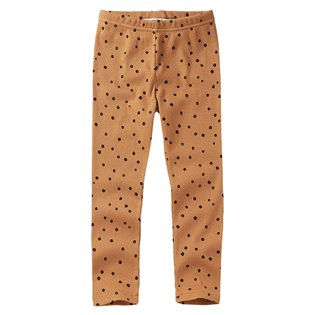 Dots Rib Legging - Caramel / Black