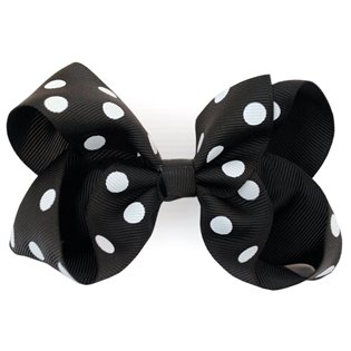 Dotty Hair Bow Slide - Black