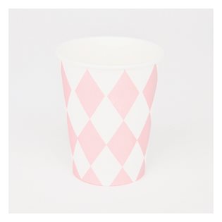 8 Pink Diamonds Paper Cups